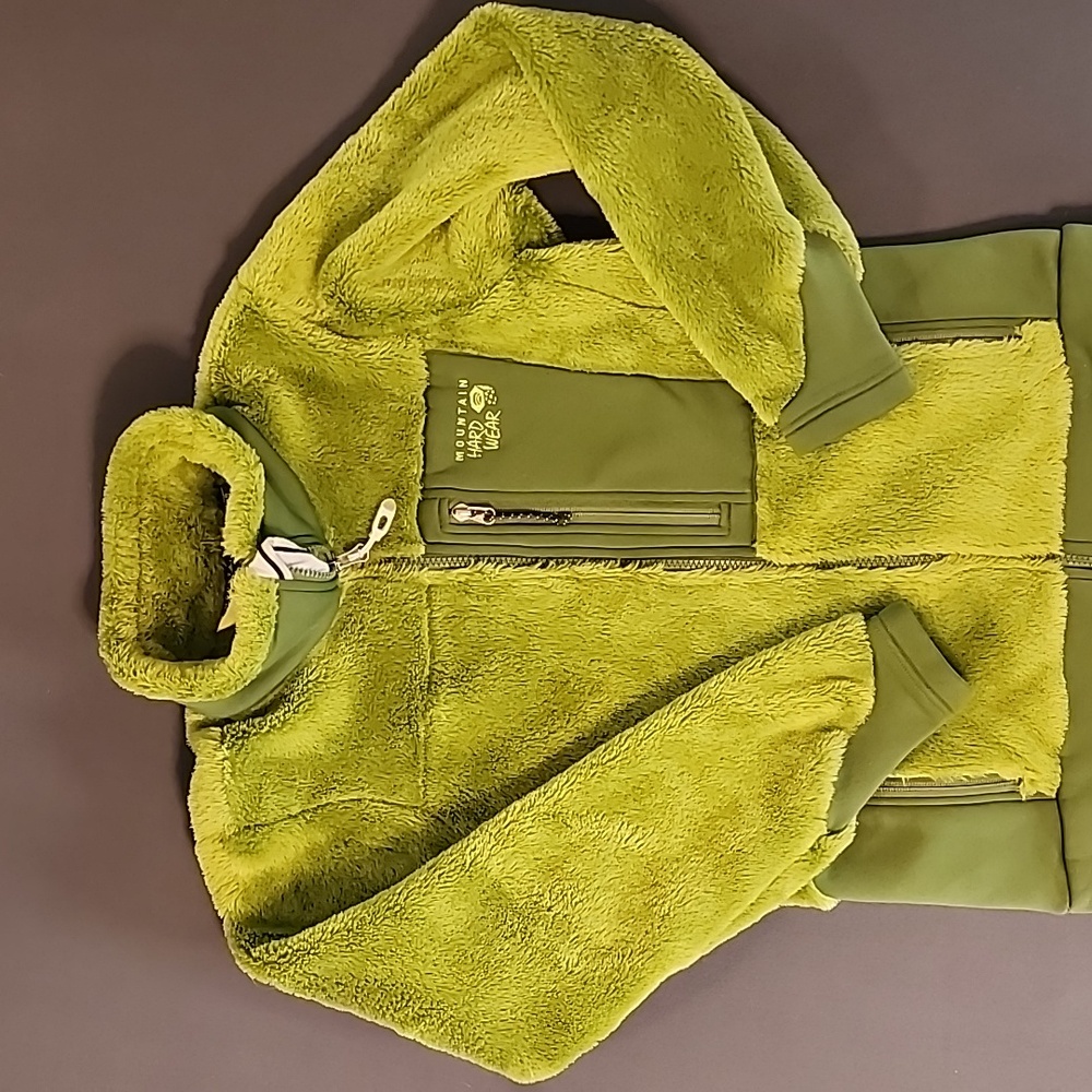 Mountain Hardwear Monkey Fleece Jacket Womens Size Small Green Polartec Hi Loft